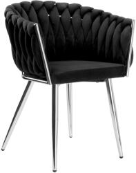  Velúr Fonott COFTON Szék Króm VELVET Fekete