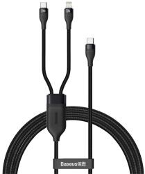 Baseus Flash Series Adatkábel 2in1 Type-C - Type-C/Lightning, 120cm, Fekete