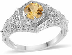  Ezüst Citringyűrű - 0.75 Karát - Virágos Dizájn