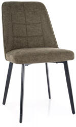 SIGNAL MEBLE Aldo Brego Olívazöld Szövet Étkezőszék Fekete Fém Vázzal
