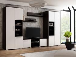  APOLLO WENGE FEHÉR FALI EGYSÉG nappaliba való bútorgarnitúrához TV SZEKRÉNY