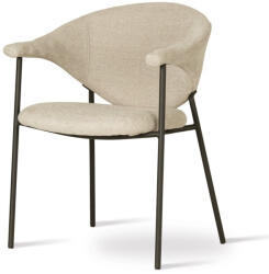  NOTI Modern Kárpitozott Szék Bézs Karfával Fekete Lábakkal (NOTICHXXBGEBCKI)