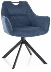 SIGNAL MEBLE Remo Brego Forgó Étkezőszék Tengerészkék Szövet Fekete Vázzal