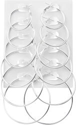Troli Set de cercei rotunzi moderni Silver (6 perechi)