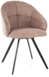 SIGNAL MEBLE Capri Vardo Forgó Étkezőszék Sötét Bézs Szövet Fekete Fém Vázzal (CAPRIVACCBE)