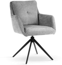 ATREVE Modern Forgó Szék - Szürke Szövet - Fekete Fém Láb (MONICHXXTGEYBCKI)