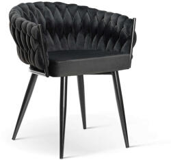 ATREVE Modern Bársony Étkezőszék - Fekete (ROSACHXXBCKBCKI)