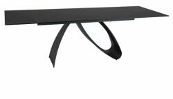 SIGNAL MEBLE Diuna Bővíthető Edzett Üveg Étkezőasztal Matt Fekete (DIUNACCZ160)