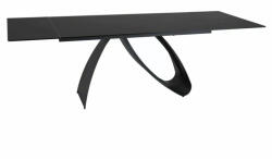 SIGNAL MEBLE Diuna Bővíthető Edzett Üveg Étkezőasztal Matt Fekete