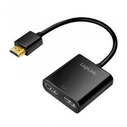 LogiLink HDMI elosztó, 1x2 port, 4K/60 Hz, EDID, HDCP, HDR, CEC, IR, leskálázó, 0, 13 m (HD0061) (HD0061) - aqua