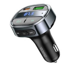 hoco. E70 Bluetooth FM transzmitter USB-A és USB-C töltőportokkal (E70) - aqua