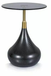 Signal Taurus Elegance Kerek Edzett Üveg Dohányzóasztal Fekete-Arany (TAURUSSC)