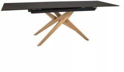 SIGNAL MEBLE Loreto Ceramic Kihúzható Étkezőasztal Matt Bronz Üvegkerámia Tölgyfa Lábakkal (LORETOBROD180)