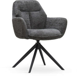 ATREVE Modern Forgószék - Szürke/Fekete Szövet - Fém Talp (SALICHXXGEYBCKI)