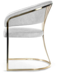  Marcille Fotel - Bársony - Arany Fémváz - Világos Szürke (MAR3CHSTGR1XXXP)