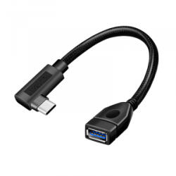 LogiLink USB 3.2 Gen2 Type-C adapter, C/M 90 USB-A/F, OTG, fekete, 0, 2 m (CU0100) (CU0100) - aqua