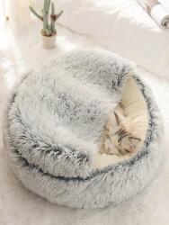  Legowisko dla kotów i małych psów, rozmiar L, poliester, szare, przytulne i ciepłe