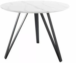SIGNAL MEBLE Tetis Kerek Étkezőasztal Márvány Hatású MDF Fehér-Fekete