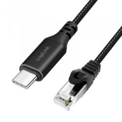 LogiLink USB 3.2 Type-C Ethernet kábel 10m fekete (CU0416) (CU0416)