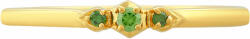  Arannyal Bevont Ezüst Gyűrű - 0.05 Karátos Zöld Gyémánt