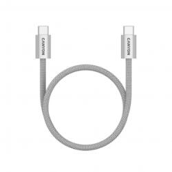 CANYON USB-C - USB-C adat- és töltőkábel 1m világosszürke (CND-CCMG60AB15LG) (CND-CCMG60AB15LG)