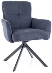 SIGNAL MEBLE Basil Vardo Forgó Étkezőszék Tintakék Szövet Fekete Vázzal (BASILVACAT)