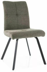 SIGNAL MEBLE Swing Brego Olívazöld Szövet Étkezőszék Fekete Fém Vázzal