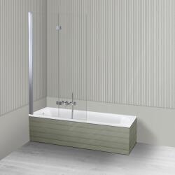 Oltens Készlet zuhanyparaván Oltens Sela 23202100, egyenes kád Oltens Lykke 10010000 (18011000)