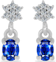  Ezüst Fülbevaló Ausztrál Kék Zafírral és Fehér Topázzal, Y59452