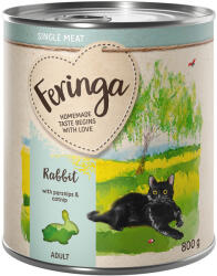 Feringa 12x800g Feringa Single Meat Menü Nyúl, pasztinák & macskamenta nedves macskatáp
