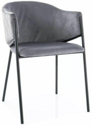 SIGNAL MEBLE Bono Velvet Bársony Étkezőszék Szürke Fém Vázzal (BONOVCSZ)