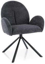 SIGNAL MEBLE Planet Raven Forgó Étkezőszék Sötétszürke Szövet Fekete Vázzal