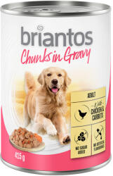 Briantos 6x415g Briantos Csirke & sárgarépa falatkák szószban nedves kutyatáp