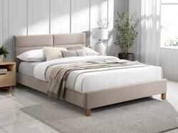 SIGNAL MEBLE Sierra Velvet Bézs Bársony Kárpitozott Tölgyfa Ágy 140x200 (SIERRAV140BED)