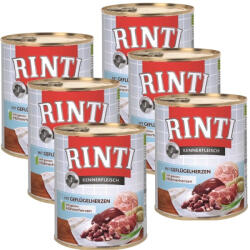 RINTI Rinti Kennerfleisch Geflugelherzen nedves kutyaeledel - baromfiszív 6x800g