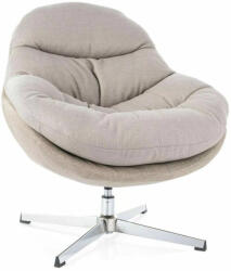 SIGNAL MEBLE Peggie Luxus Forgó Fotel Szövet Szürke-Bézs Króm 360° (PEGGIESZ)