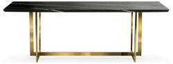  Elegáns Márvány Étkezőasztal - 220x100cm (MARBLEBCKGLD)