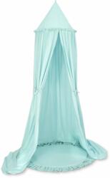  Készlet: függő pamut baldachin gyerekszobába és egy fodros szőnyeg - világos menta