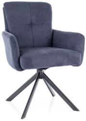 SIGNAL MEBLE Basil Vardo Forgó Étkezőszék Tintakék Szövet Fekete Vázzal