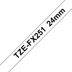 Brother TZE-FX251, Banda Etichete Laminata Flexi Id, Negru Pe Alb, 24MM (TZEFX251_OEM)