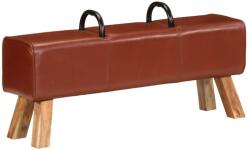 vidaXL barna valódi bőr tornapad 110 cm (356379)
