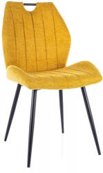 SIGNAL MEBLE Arco Brego Modern Étkezőszék Curry Szövet Fekete Fém Vázzal