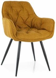 SIGNAL MEBLE Cherry Bjorn Steppelt Étkezőszék Curry Szövet Fekete Fém Vázzal