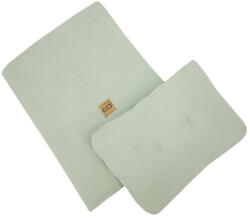 EKO 2-részes muszlin ágyneműgarnitúra menta 30x40 cm, 75x100 cm