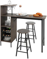 Timeless Tools 3 darabos bárasztal székkel, 6 palackos bortartóval