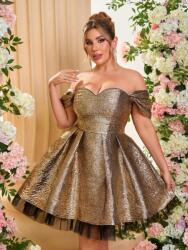 Shein Arany Színű, A-vonalú Mini Ruha (4XL)