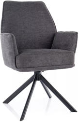 SIGNAL MEBLE Hugo Brego Forgó Étkezőszék Sötétszürke Szövet Fekete Vázzal