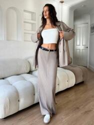 Shein Bézs Szoknya Szett Blézer Csíkos (M)