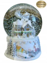  Hógömb Zenedoboz Házikó Téli Jelenet Mikulás Rénszarvas Vintage