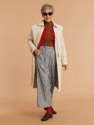 Shein Fekete-fehér Nadrág Varrott Mintával (L)